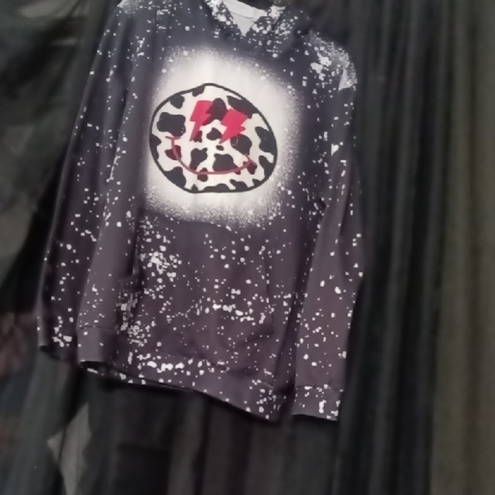 Kids Black and White Graphic Hoodie